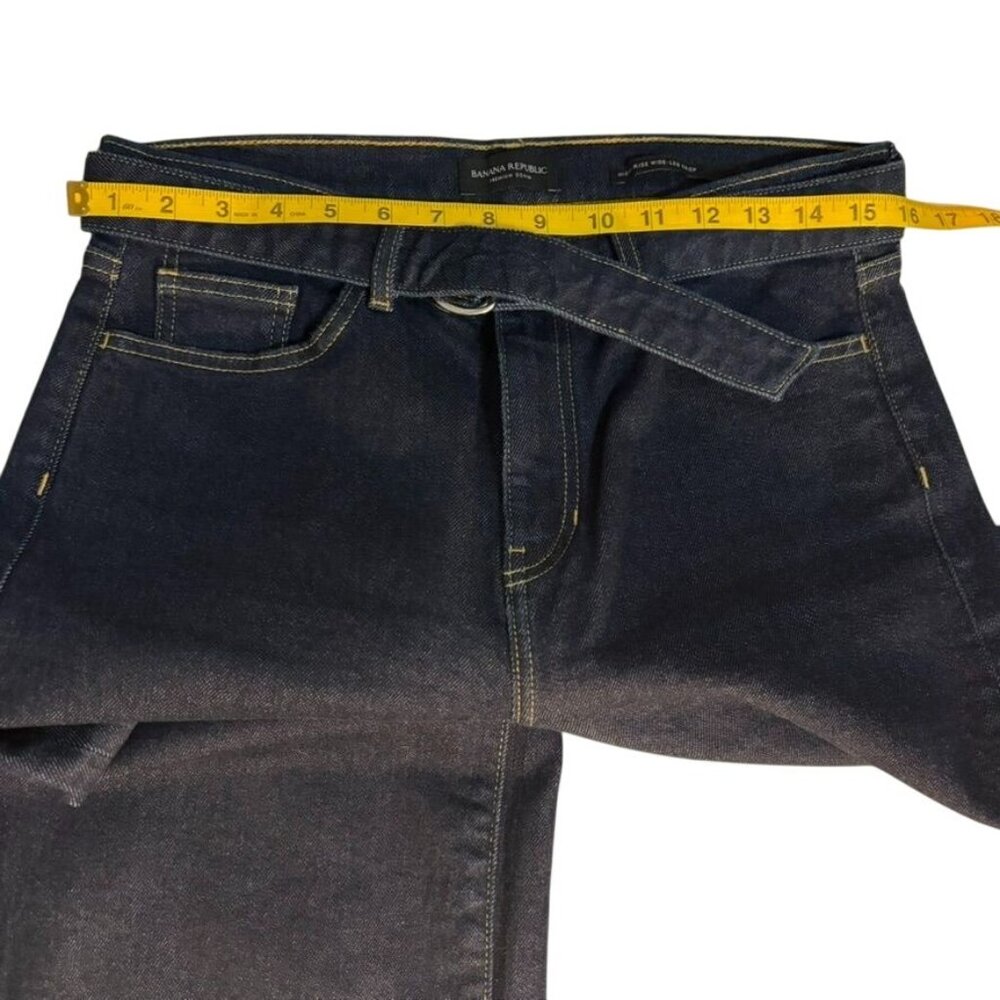 Banana Republic Premium Denim High-Rise Wide-Leg Crop Jeans 28 Dark Wash - Picture 11 of 11
